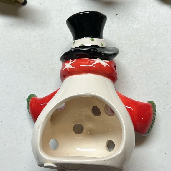 Ceramic Snowman Votive - Picture 2 of 6